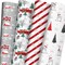 Cuitpan White Christmas Wrapping Paper Bundle for Kids Adults - Reindeer, Stripes, Woodlands, Snowflake, Red Truck Winter Scene Designs - 28 x 40 Inches, 6 Jumbo Sheets, Recycled